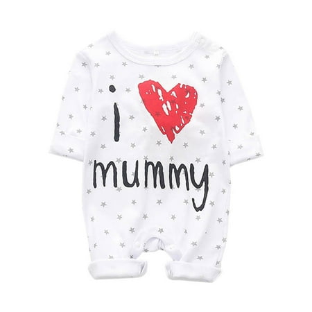 

Cute Newborn Infant Baby Cotton Bodysuit Outfits Long Sleeve Clothes Jumpsuit