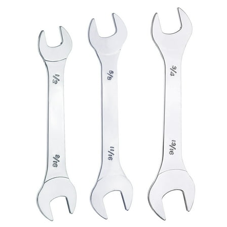 Uxcell 3pcs 1/2" 9/16" 5/8" 11/16" 3/4" 13/16" SAE Double Open End Thin Wrench Set