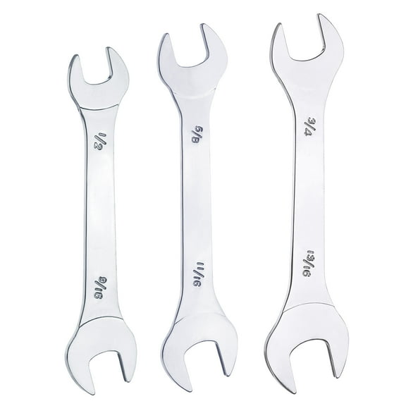 Uxcell 3pcs 1/2" 9/16" 5/8" 11/16" 3/4" 13/16" SAE Double Open End Thin Wrench Set