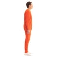 thumbnail image 2 of #followme Men's Solid Thermal Henley Adult Onesie (Orange, Medium), 2 of 3