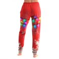 thumbnail image 5 of Women's Christmas Print Pajama Pants, Elastic Waist Tapered Casual Jogger Trousers, Holiday Cozy Soft Winter Sleepwear Bottoms Red XL, 5 of 5