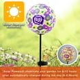thumbnail image 3 of Forever Gifts Inc. Purple Paper Mache Ball Solar Stake Light, 3 of 7