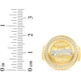 thumbnail image 5 of Floreo 10k Yellow Gold 20mm Round CZ Two-Tone Last Supper Signet Ring, Sizes 5 - 14, 5 of 5