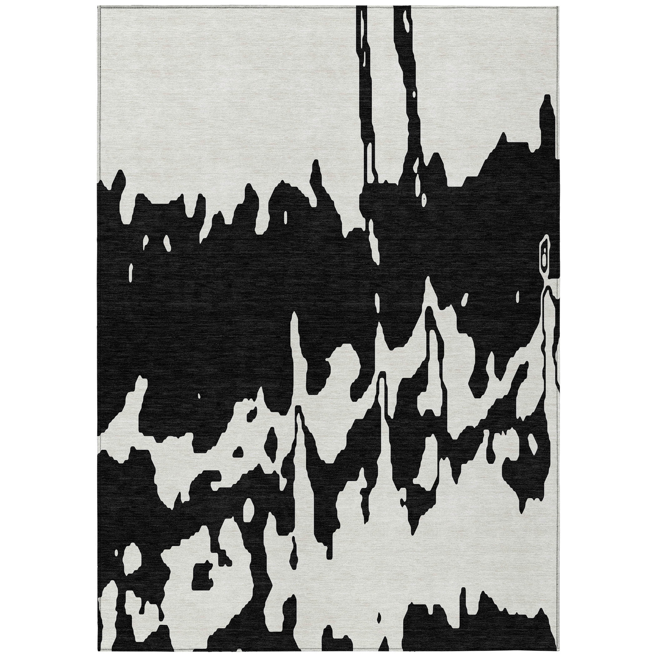 Addison Rugs Chantille Indoor/Outdoor Transitional Abstract Black Washable Rectangle Rug, 8' x 10'