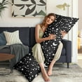 thumbnail image 4 of Gothic Moon & Star Body Pillow Cover 20x54 - Dark Celestial Pillowcase with Invisible Zipper - Soft Steampunk Aesthetic Full-Length Pillow Protector, 4 of 5