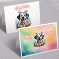 thumbnail image 3 of Happy Easter Dalmatian with Bunny Ear Headband and Flowers 7x5in Folded Greeting Card Dog Lover Single Note Card with Envelope - 13001, 3 of 5