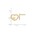thumbnail image 3 of Small 14K Yellow Gold Open Heart Post Earrings, 3 of 5