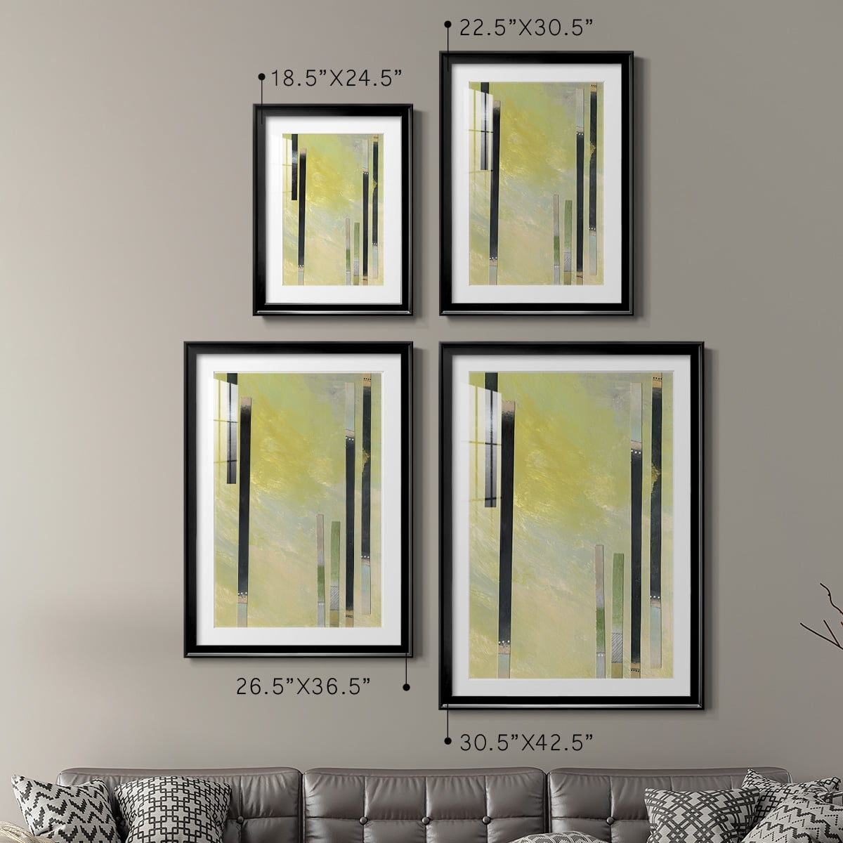 Wexford Home Neutral Assemblage I Premium Framed Print, 26.5" x 36.5" - Ready to Hang, Black (Set of 2)