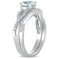 thumbnail image 3 of Everly Women's Aquamarine 10k White Gold Bridal Set, 3 of 7