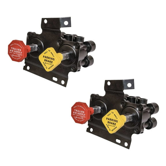 2 Pack Heavy Duty Dash Valve - 2- Spool Air Brake Control Valve Replaces KN-20619, 20560009, 85123170, 85123221, Automann 170.KN20619, Haldex 6300RKN20619, PAI 802541, Wabco 9366490310