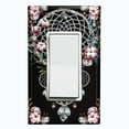 thumbnail image 1 of Metal Light Switch Plate Cover Beaded Feather Dreamcatcher Black DRM008, 1 of 13