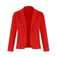 thumbnail image 5 of Chuancc Blazers for Women Women'S Casual Solid Color Suit Jacket Lapel Keep Warm and Slim Loose Long Sleeve Fashion Cardigan Coat Fall Outfits for Women 2024 Tops for Women Trendy Red 2Xl, 5 of 6