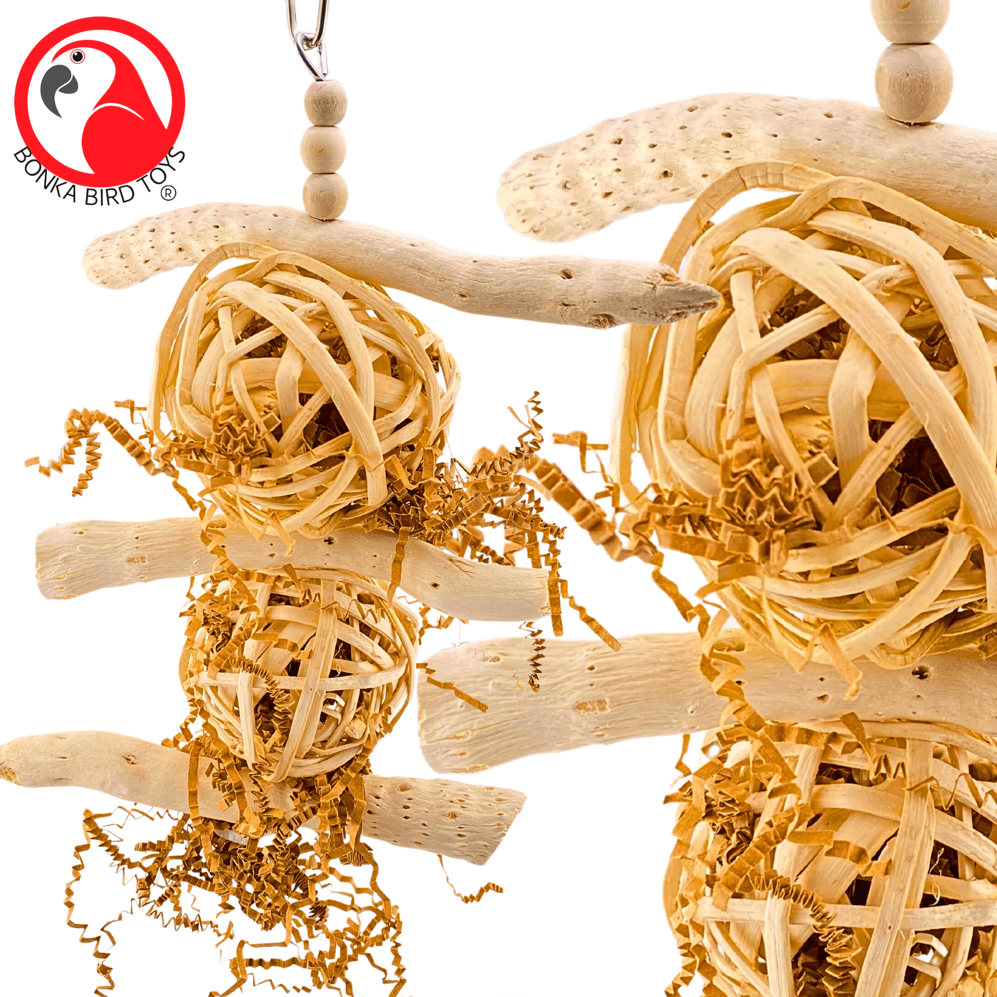 Bonka Bird Toys 1034 Driftwood Forage Tower Chew Forage Shred Parrot Cage Toy