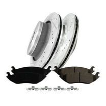 Set 6 Rear Drilled Brake Rotors-Ceramic Brake Pad For 2019-2021 Ram 1500 Classic