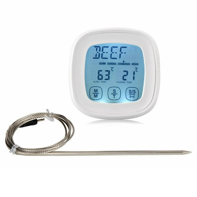 Mistaha Digital Meat Thermometer LCD Touchscreen Barbecue Timer Food Cooking Thermometer Probe Steak BBQ Temperature Gauge Kitchen Cooking Tools
