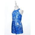 thumbnail image 6 of LiiYii Girls Jumpsuit Sleeveless Halter Neck Short Rompers Outfits Dance Prom One-Piece Jumpsuit Royal Blue 10, 6 of 9