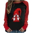thumbnail image 1 of T-shirts pour Femmes Joyeuse Saint-Valentin Tunique à Imprimé Cœur d'Amour Hauts à Manches Longues Col Ras du Cou Chandail à Enfiler Hauts Cadeaux pour Femmes, 1 of 6