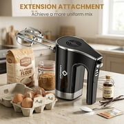 LINKChef Hand Mixer, powerful Electric Handheld Mixer, 5 Speed Electric Mixers for Kitchen (Black)