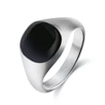 thumbnail image 4 of Gold/Silver Big Square Band Men's Stainless Steel Black Ring Size 7-12, 4 of 6
