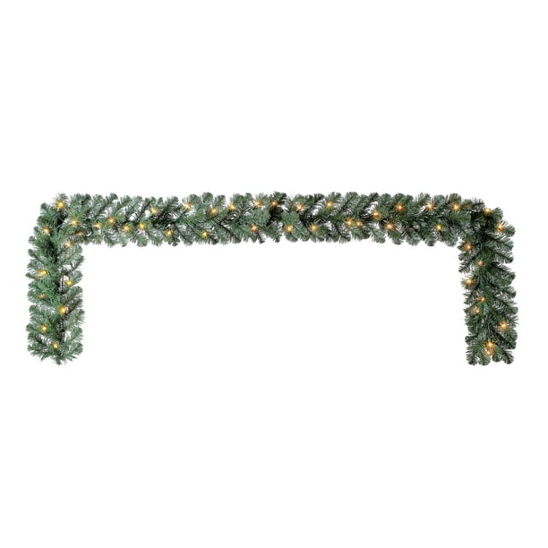 Holiday Time PreLit Napa Artificial Garland, Clear Incandescent Lights