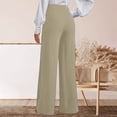 thumbnail image 5 of DPTALR Women's High Waist Double Button Wide Leg Pants,Beige,Women's Plus Size L, 5 of 8