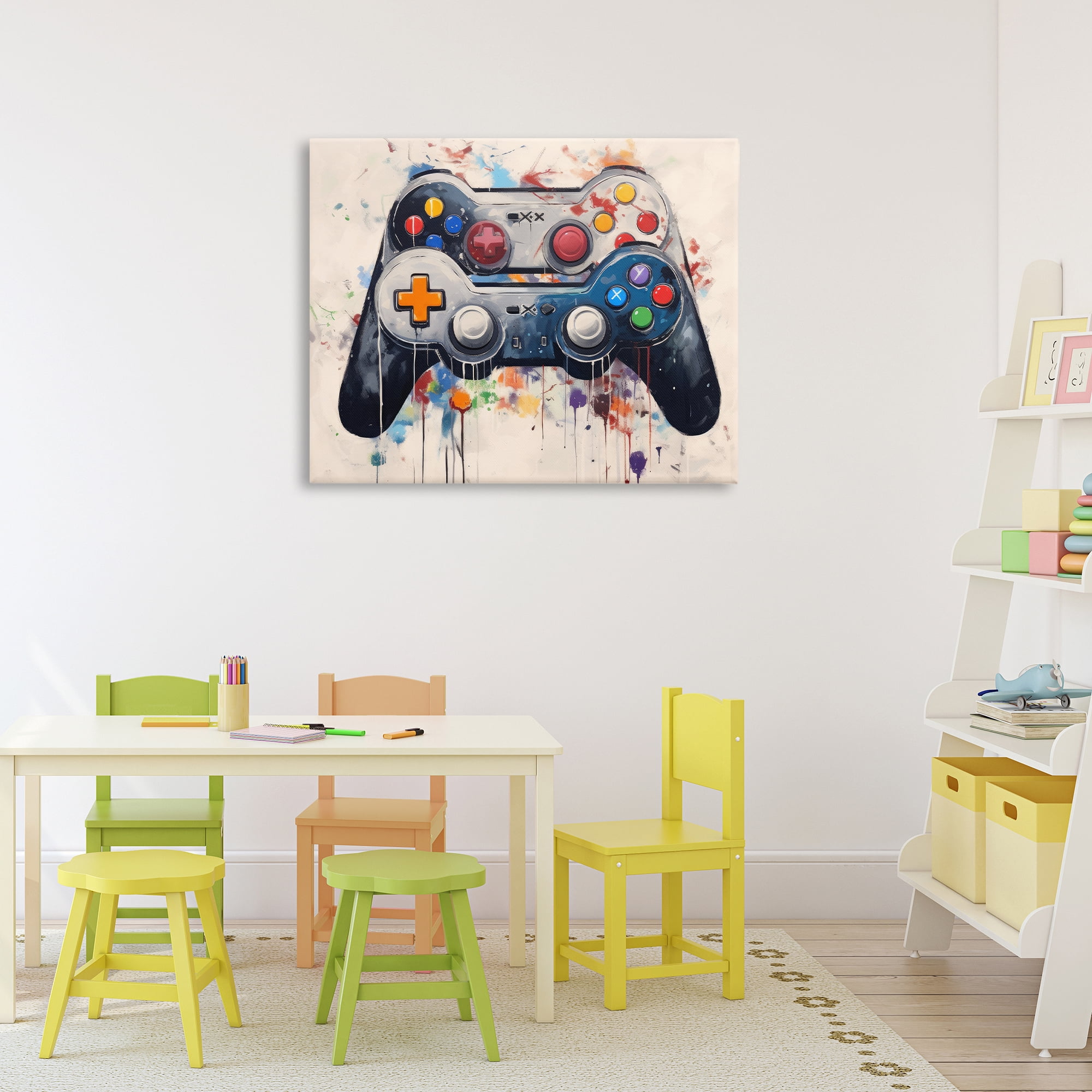 Stupell Industries Joystick Journeys Controller Duo Canvas Wall Art, design by Lazar Studio