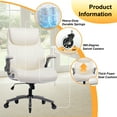 thumbnail image 5 of AFO High-Back Ergonomic Office Chair with Flip-Up Arms and PU Leather,Swivel Computer Desk Chair for Office or Home,Beige, 5 of 7