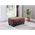 thumbnail image 3 of Passion Furniture Gallant Chocolate and Black Microfiber Upholstered Storage Ottoman, 3 of 3