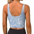 thumbnail image 2 of Yiaed White Bule Glitter Print Ladies Waistcoat Women Sports Vest Vest Sports Women Sports Top Yoga Vest for women-Large, 2 of 8
