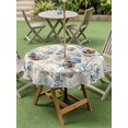 thumbnail image 4 of Outdoor Tablecloth with Umbrella Hole for Patio/Picnic/Party/Camping, Coastal Nautical Waterproof Table Cloth Round Cover Washable, Beach Ocean Starfish Seashells Coral (Dia 54"), 4 of 8