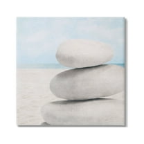 Stupell Industries Coastal Stacked Rocks Nature Photography Gallery Wrapped Canvas Print Wall Art, 24 x 24