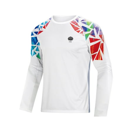 UPF50+ Rash Guard Shirts for Men Fishing Swimming Sun Protection White XXL