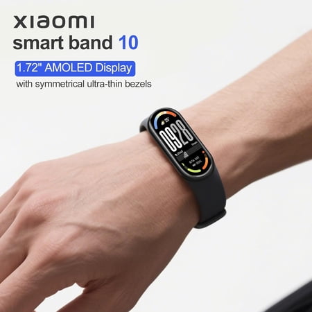 Mi Smart Band 10 (2025) - 1.72" AMOLED Display | 21 Days Battery Life | Touchscreen, Multi-Sport Tracker, Activity Tracker, Heart Rate Monitor | BT5.4 - Midnight Black