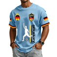 thumbnail image 3 of Soccer Cup 2026 Jersey for Men, Crew Neck Short Sleeve Deutschland Kicker Graphic Tee with Waffle Knit - Breathable Athletic Top Light Blue XL, 3 of 7