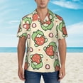 thumbnail image 4 of Easygdp Frog Hold Strawberry Men's Hawaiian Shirts Print Lapel Short Sleeve for Beach, vacation, party, casual occasions - Large, 4 of 9