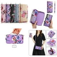 thumbnail image 1 of ELEHOLD Phone Bag with Case for Samsung Galaxy S22 Plus Multi-Functional Wallet Case Large Capacity with Card Slots Zipper Purse Wriststrap Adjustable Shoulder Strap Handbag for Women,purple, 1 of 1