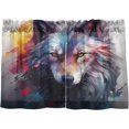 thumbnail image 2 of GZHJMY Wolf Half Window Tier Curtains 24 Inch Blackout Thermal Insulating Kitchen Linen Tier Curtains for Kitchen,Bathroom,Cafe, 2 of 7