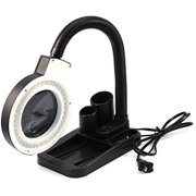 FAGINEY Magnifying glass with light Desk Lamp,40 LED Adjustable Illuminated Lighting Table Lamp Loupes Magnifier Glass With Pen Container,5X 10X