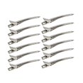thumbnail image 1 of 12pcs Rustproof Metal Duck Bill Clips for Hair Styling and Coloring - Silvery, 1 of 5