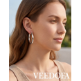 thumbnail image 6 of VEEDOFA Silver Plated Hoop Earrings for Women, Lightweight 20/30/40mm Hoops, 6 of 7