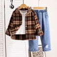 thumbnail image 3 of JTieaclothes Kids Long Sleeve Patchwork Plaid Printed Hooded Top Shirt Pants Set Casual Dress,Boys Outfit Sets Sizes 2-3 Years, 3 of 7