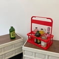 thumbnail image 2 of Estante portátil para botellas de cerveza, color puro, plegable, para almacenamiento de bebidas, cesta para picnic con asa para cerveza, color rojo, 2 of 5