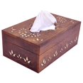 thumbnail image 3 of Benzara BM123976 Wood Tissue Box Cover, Brown, 3 of 4