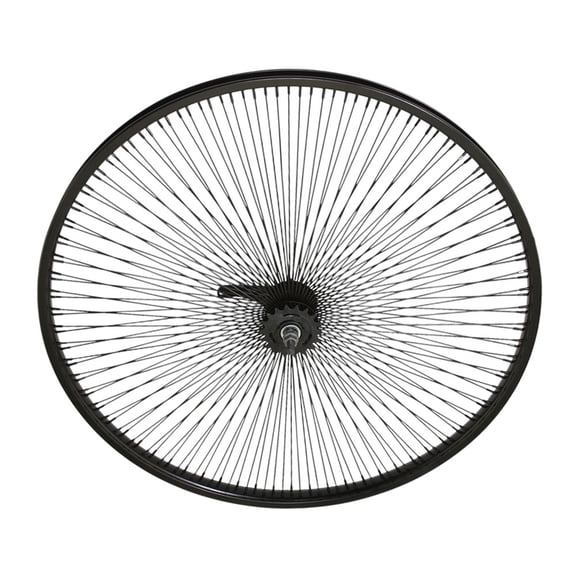 Bike 29 Steel Coaster Wheel 144 Spoke 14g Black 3/8 Axle Single Wall Black.