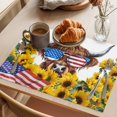 thumbnail image 3 of Independence Day Placemats Set of 4, U.S. Flag Themed Farm Cow Sunflower Farmhouse Non-Slip Place Mats Washable Table Mats for Kitchen Dining Table Decorations Indoor/Outdoor, 3 of 9