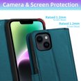 thumbnail image 5 of Furiet Argyle Wallet Case for iPhone 14 Plus 6.7 inch with Tempered Glass Screen Wrist Strap Shoulder Strap, Card Slots Phone Cover for i-Phone 14+ iPhone14Plus 5G i i14 + iPhone14 14Plus Green, 5 of 8