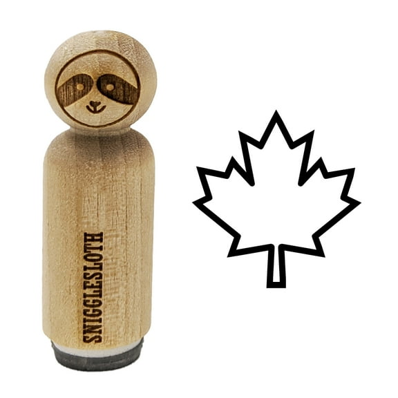 Canada Maple Leaf Outline Rubber Stamp for Scrapbooking Crafting Stamping - Mini 1/2 Inch