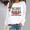 thumbnail image 1 of 2023 Sweat-Shirt de Noël pour Femmes en Solde Imprimé de Noël Manches Longues Col Rond, 1 of 5