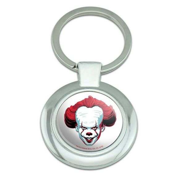 IT Pennywise Come Home Keychain Classy Round Chrome Plated Metal