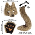 thumbnail image 2 of Jiibva Furry Fox Wolf Set with Mask Tail Paw Gloves for Anime Fancy Dress Accessories Halloween Christmas, 2 of 7